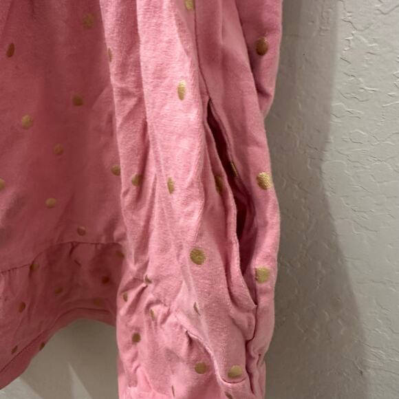 Mini Boden Pink Gold Polka Dot Ruffle Long Sleeve Dress - Picture 5 of 7